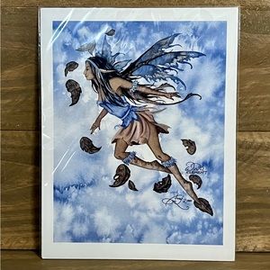 Amy Brown Wind Element 2000 fairy art print VTG Y2K retired unused collectible